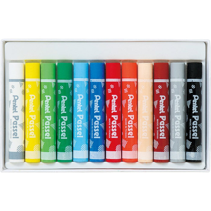 Pentel 12 色蜡笔 Pass Passel Ghpar-12 - 活力艺术用品