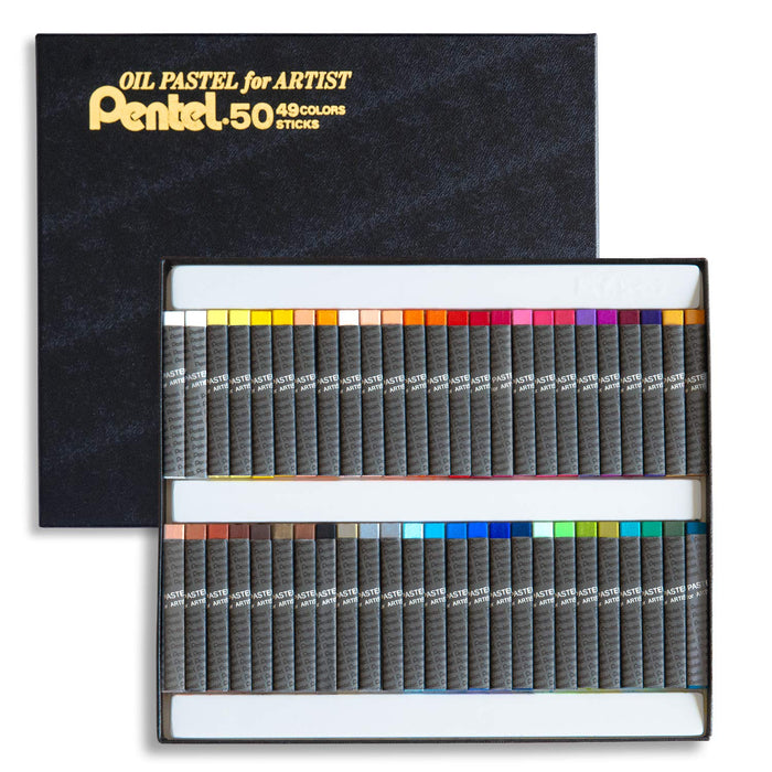 Pentel PTA-50D Professional Crayon Set with 49 Vibrant Colors Including 2 Whites