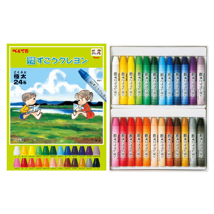 Pentel Zuko 24-Color Crayon Set Ptcg1-24 Series by Pentel