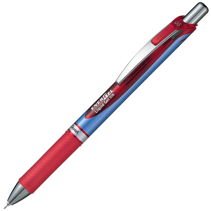 Pentel Energel 0.5 Gel Ink Ballpoint Pen in Red - Pack of 5