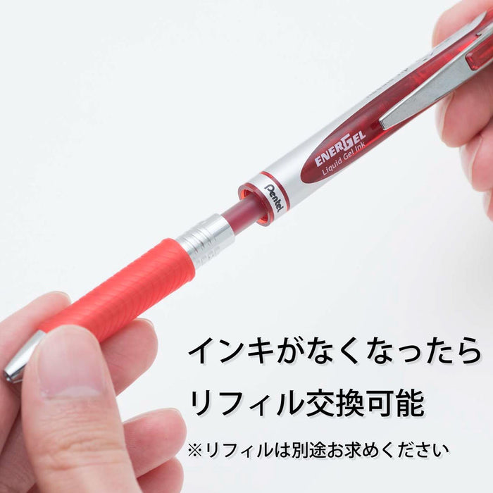 Pentel Energel Red Gel Ink Ballpoint Pen 0.5mm 5 Pack - Xbln75Zb