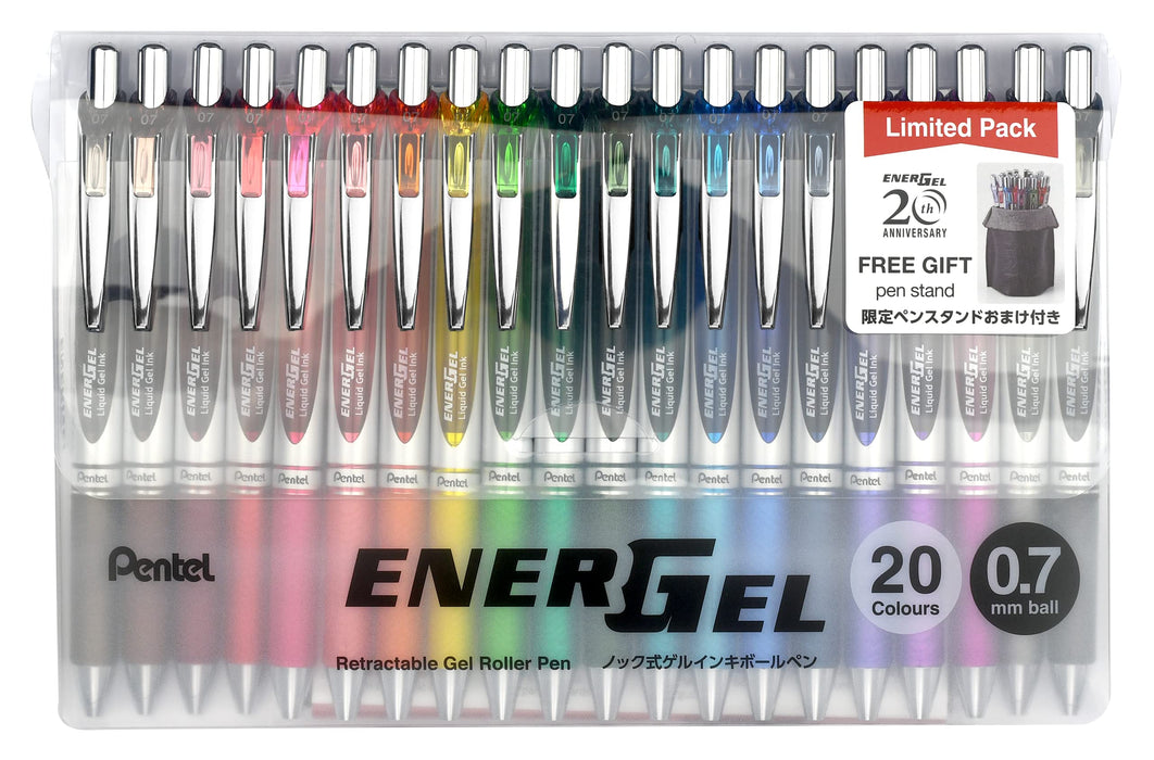 Pentel EnerGel 中性墨水原子筆 0.7 毫米 20 種限量顏色套裝 BL77-20