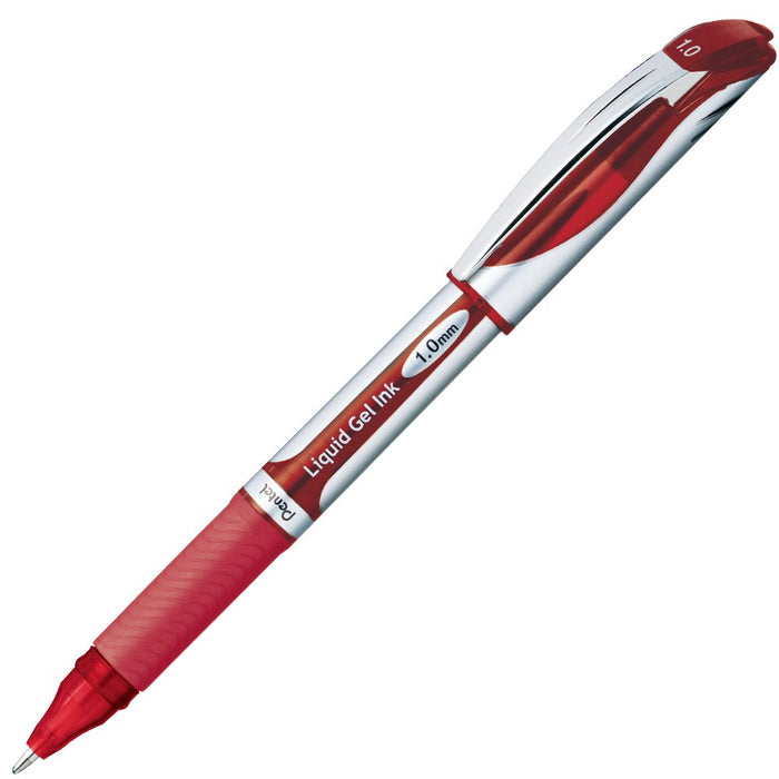 Pentel Energel Red Gel Ink Ballpoint Pen 1.0mm Pack of 5