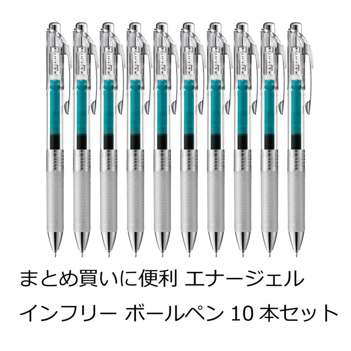 Pentel Energel Infree 0.5 綠松石藍凝膠原子筆 10 支裝