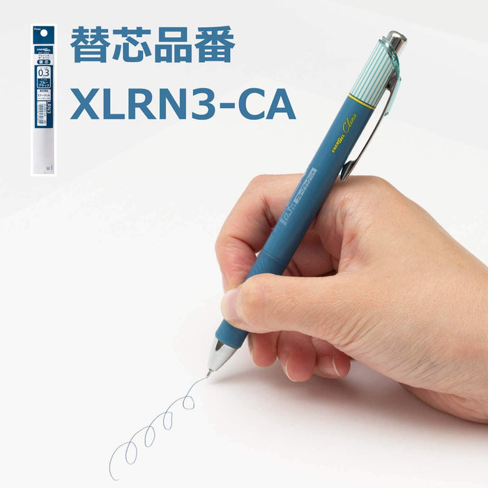 Pentel Energel Kurena 03 蓝黑色凝胶墨水圆珠笔 5 支装