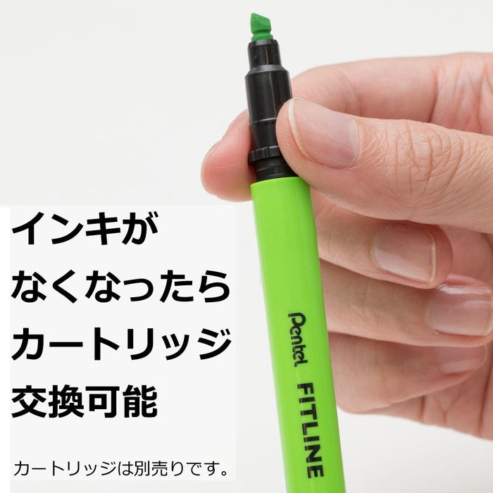 Pentel Fitline 浅绿色荧光笔 Xslw11-K 5 支装