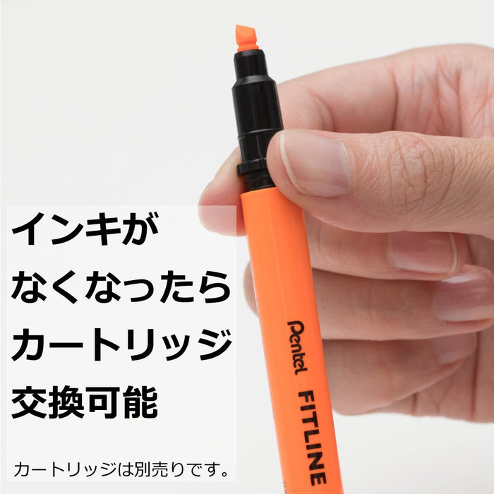 Pentel Fitline 橙色荧光笔 10 支装 - SLW11-F