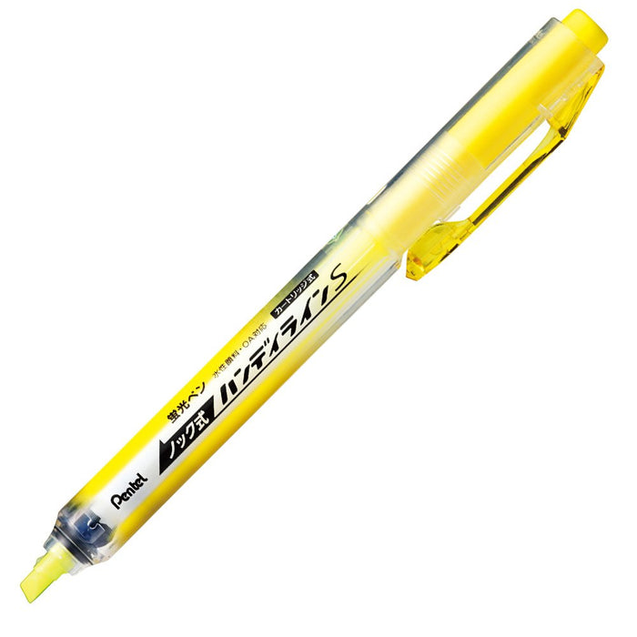 Pentel Yellow Handy Line S Knock Type Highlighter Set of 10