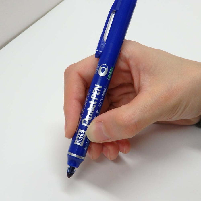 Pentel Fine Point Blue Permanent Marker Handy S Pentelpen 10 Piece NXS15-CP-Kiichin - The #1 Place for Japanese Goods in Your Hand!