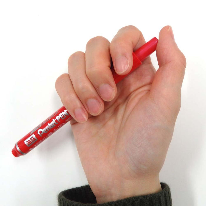 Pentel Fine Point Red Permanent Marker Knock Type Handy S 10 Pieces NXS15-BP-Kiichin - The #1 Place for Japanese Goods in Your Hand!