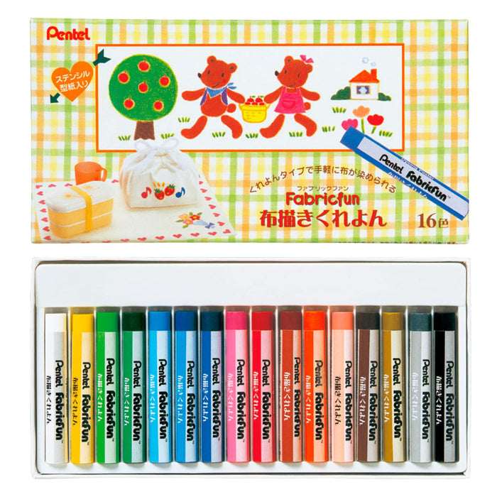 Pentel Kurayon 16 Colors Cloth Drawing Set - Pts4-16 Collection