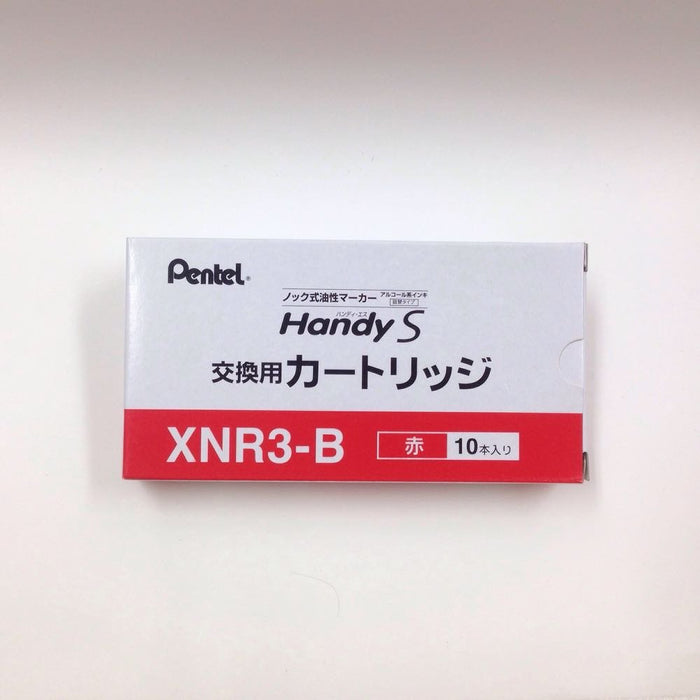 Pentel XNR3-B Handy S 紅色記號筆墨水匣 10 件裝