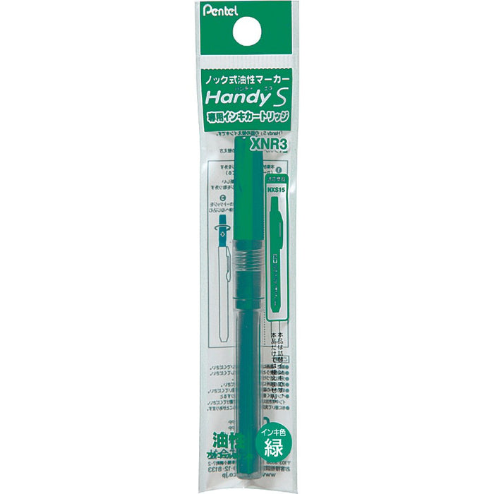 Pentel Handy S Green Marker Ink Cartridge XNR3-D Pack of 10