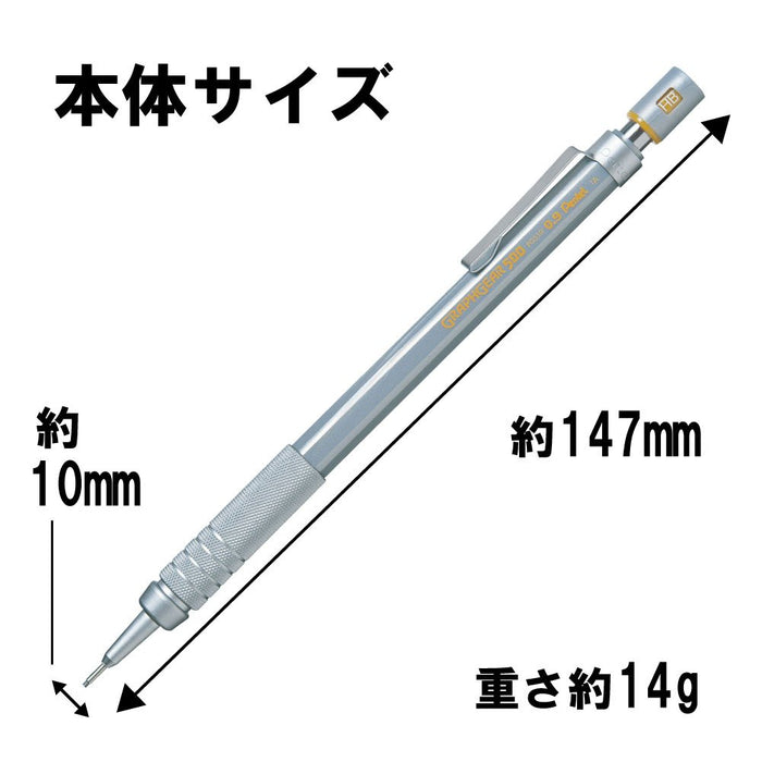 Pentel Graph Gear 500 自动铅笔 0.9 毫米 银色 型号 PG519