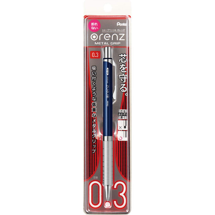 Pentel Orens Metal Grip 03 Mechanical Pencil Dark Blue - XPP1003G2-C Model