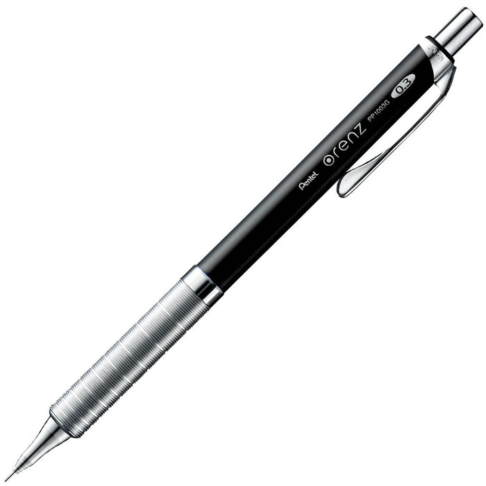 Pentel Orens Black 0.3mm Mechanical Pencil with Metal Grip - XPP1003G-A