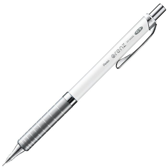 Pentel Orens Xpp1003G-W 0.3 白色自动铅笔，带金属握把