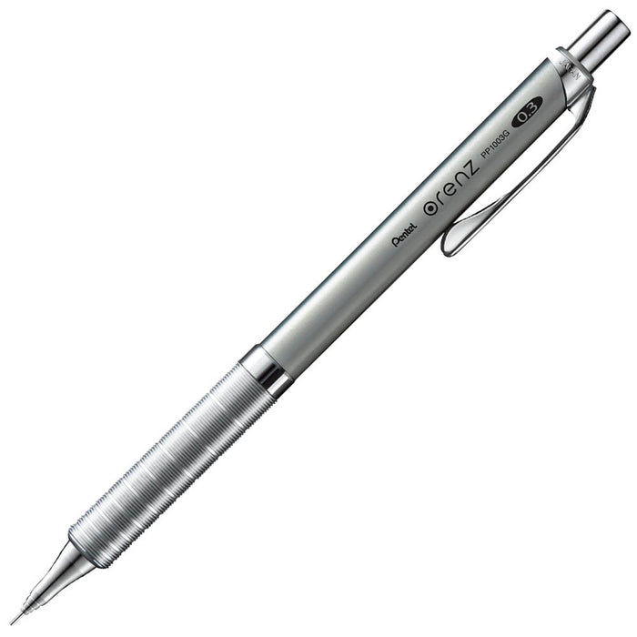 Pentel Orens 0.3 銀色自動鉛筆帶金屬握把 Xpp1003G-Z