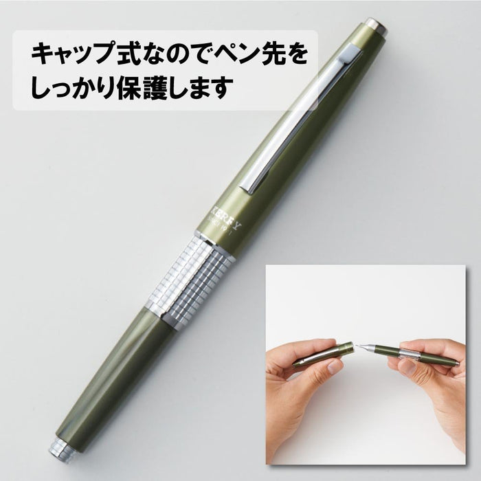 Pentel P1035-Kd Olive Green Mechanical Pencil CapType Kelly Perpetual Cil Shaft