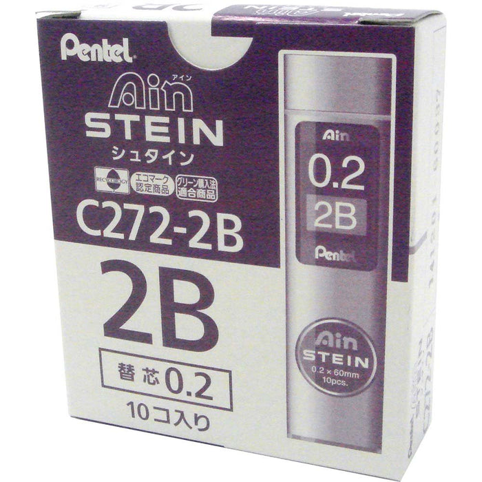 Pentel Stein 0.2 2B Mechanical Pencil Refills - Pack of 10 Pieces