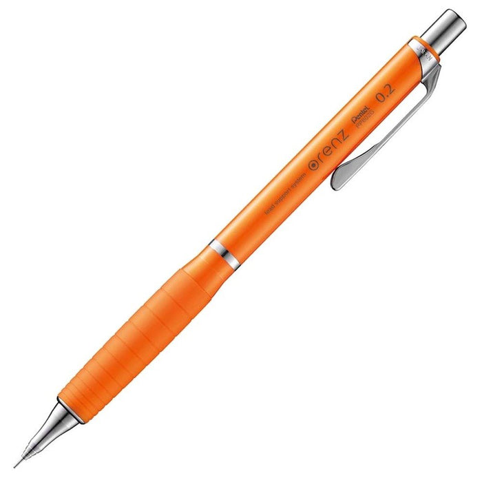 Pentel 0.2mm Mechanical Pencil with Orange Rubber Grip and Shaft