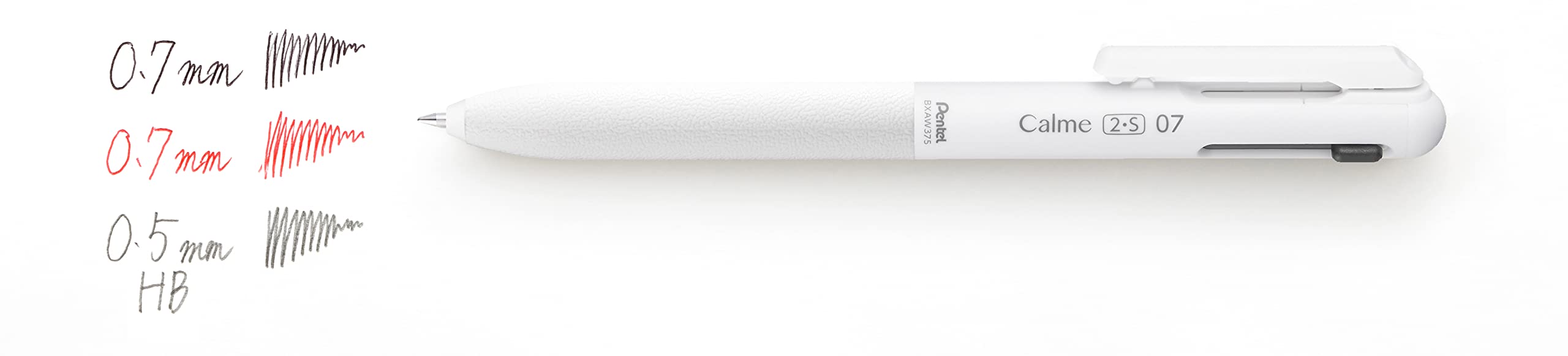 Pentel 0.7mm Calme Multifunctional Ballpoint Pen 0.5 Sharp Grayish White - Bxaw375W