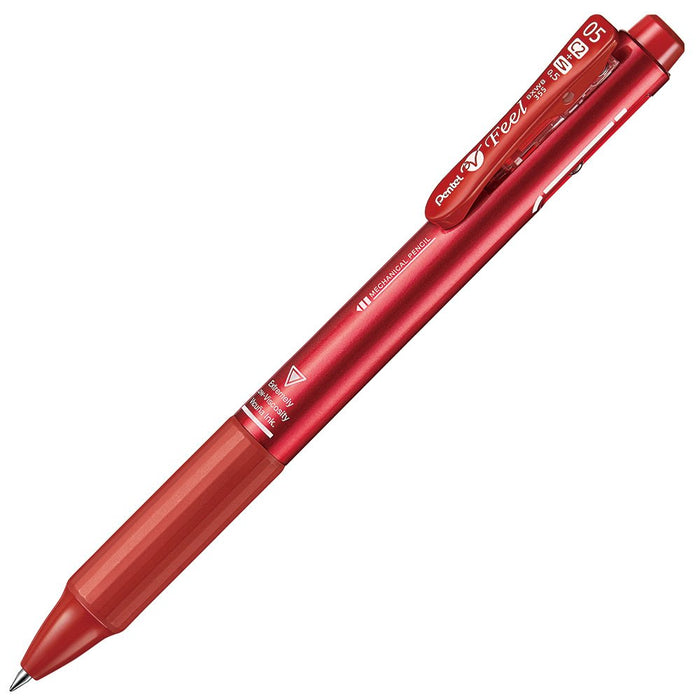 Pentel Feel 2+S 0.5 Multifunctional Ballpoint Pen in Metallic Red