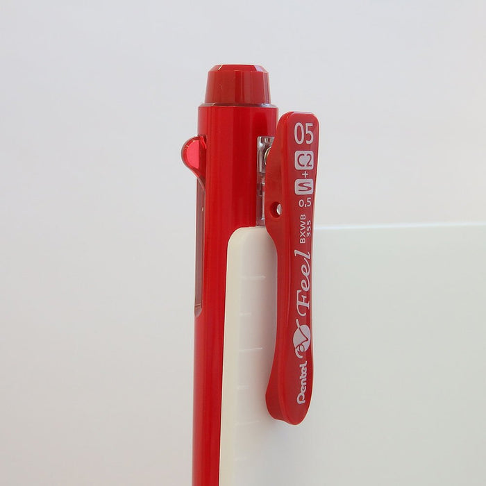 Pentel Feel 2+S 0.5 Multifunctional Ballpoint Pen in Metallic Red