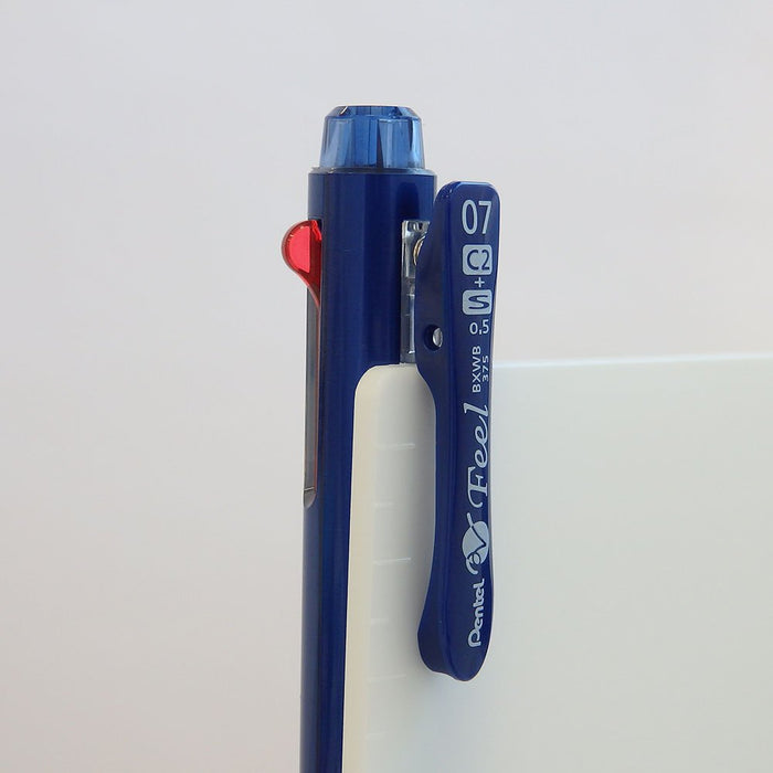 Pentel 0.7mm Multifunctional Ballpoint Pen Feel BXWB375MC in Metallic Blue