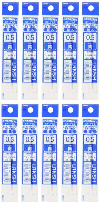 Pentel Energel 0.5mm Blue Ballpoint Pen Refill XLRN5H-C - Value Pack of 10