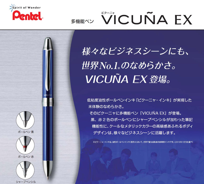 Pentel Vicuna Ex XBXW1375V Multifunctional Violet Ballpoint Pen