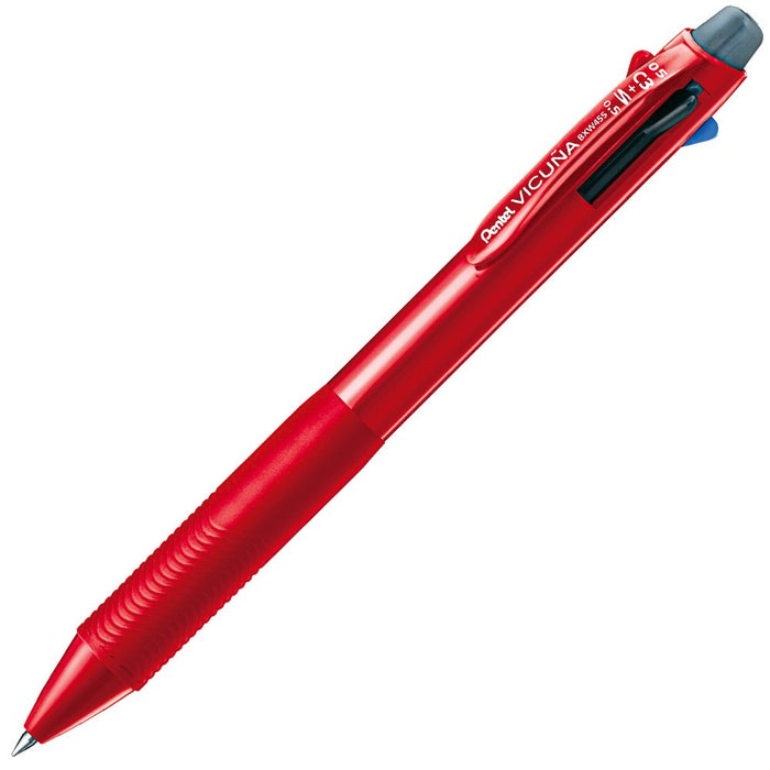 Pentel Vicuna BXW455B 多功能笔带红轴