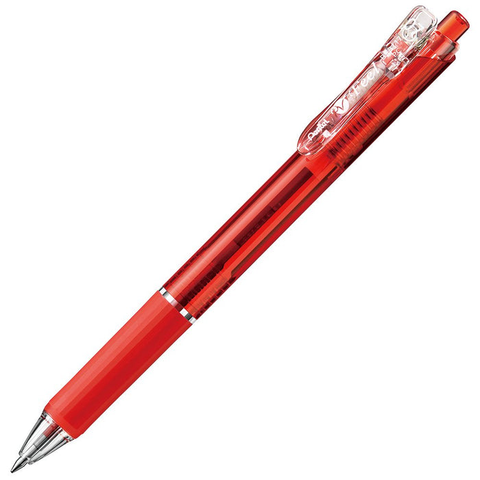 Pentel Bxb117-B 0.7mm Clear Red Oil-Based Ballpoint Pens Pack of 10