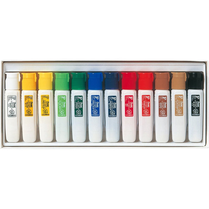 Pentel Watercolor Paint F Set WFC1-12 Polytube 12 Vibrant Colors