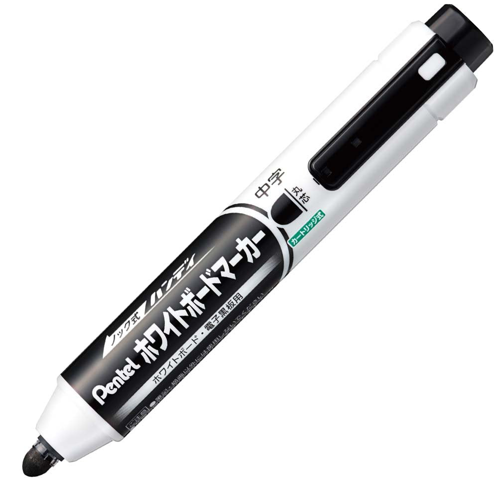 Pentel Medium Point Retractable Black Ink Whiteboard Marker Round Core