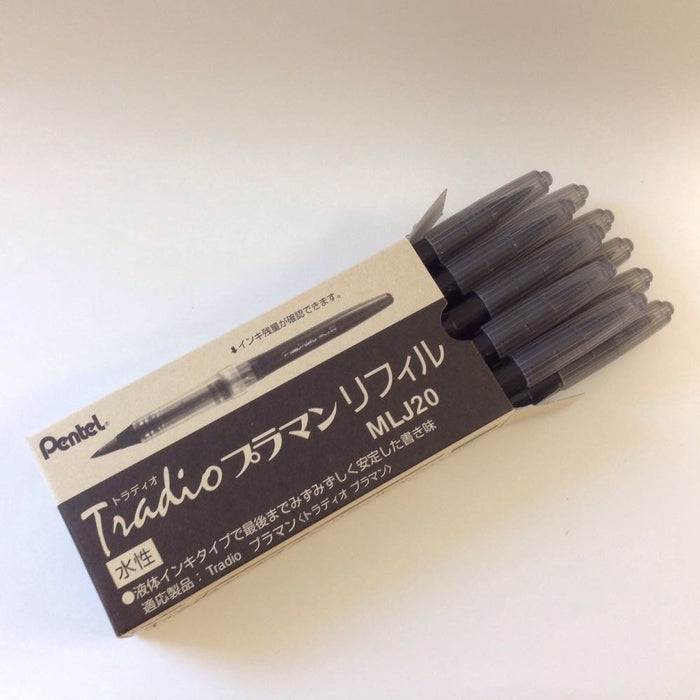 Pentel Tradio Plaman Black Cartridge 10 Pieces - Mlj20-A by Pentel