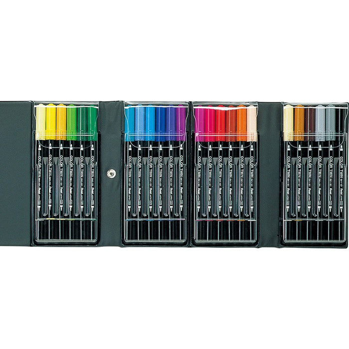 Pentel 24-Color Set Water-Based Twin Pen - Ideal for Art and Design