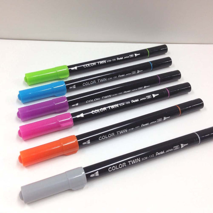 Pentel 24-Color Set Water-Based Twin Pen - Ideal for Art and Design