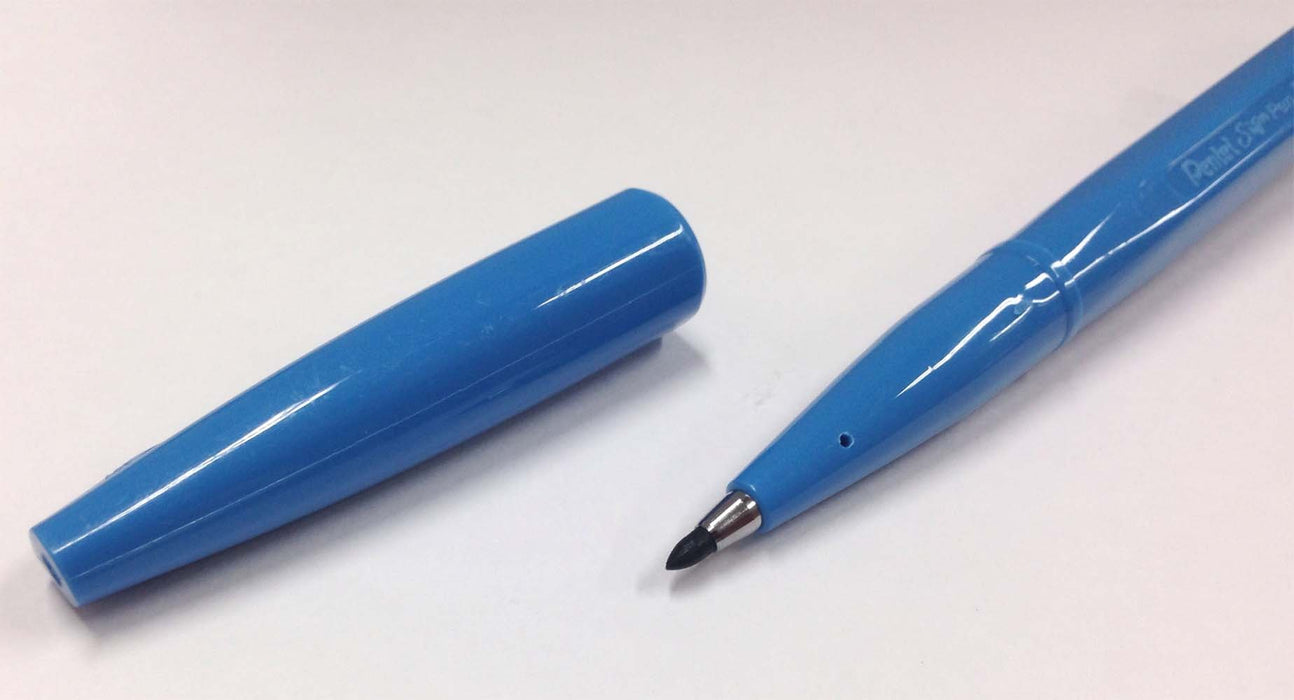 Pentel Water-Based Signature Pen S520-SD Sky Blue Set of 10