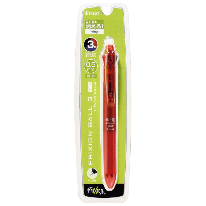 Pilot Frixion Ball 3 Slim 0.5mm 3-Color Ballpoint Pen Red - Disappears When Rubbed