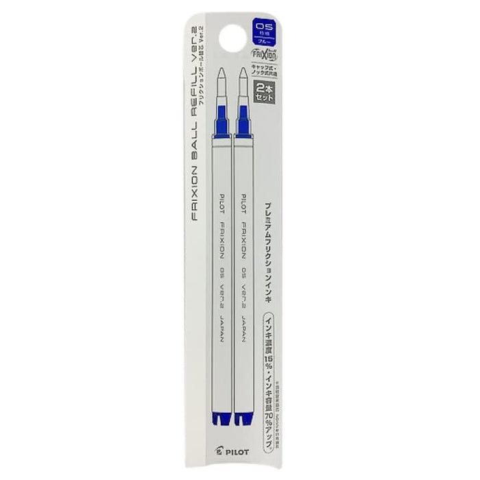 Pilot Blue Ballpoint Pen Refill 0.5mm Friction Ball Knock Zone 2 Pieces - Lfbkrf50Ef2L