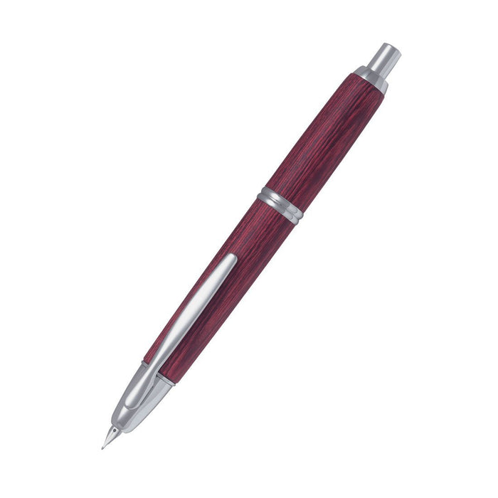 Pilot Medium Point Capless Fountain Pen with Deep Red Wooden Shaft