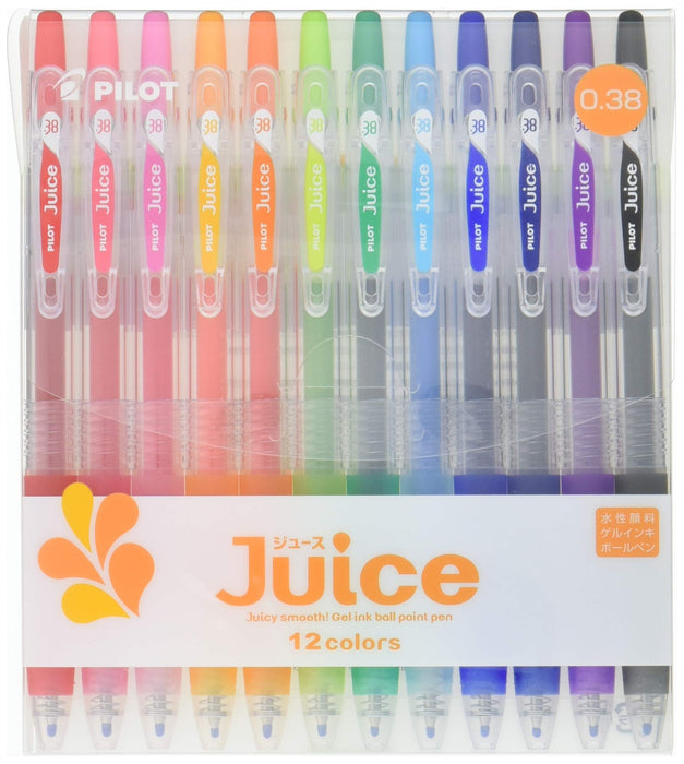 Pilot Juice Gel Ink Ballpoint Pen Set 0.38mm 12 Vivid Colors (Lju120Uf-12C)