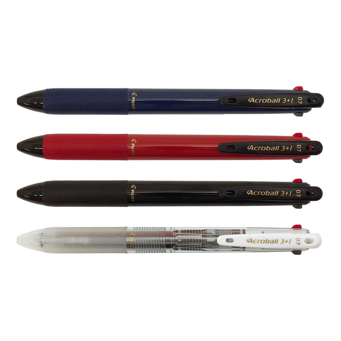 Pilot Acroball 3+1 Multifunctional 4-in-1 Pen 0.7mm Black Red Blue Burgundy