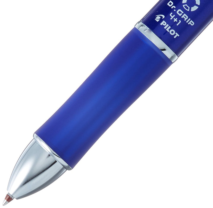 Pilot Doctor Grip 4+1 Blue Multifunctional Pen - 4 Color 0.7mm Ballpoint & 0.5mm Sharp