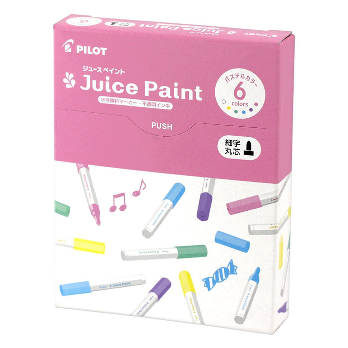 Pilot Fine Point Pastel Water-Based Juice Paint Pens 6 Color Set Sjp-120F-6Cp-Kiichin - The #1 Place for Japanese Goods in Your Hand!