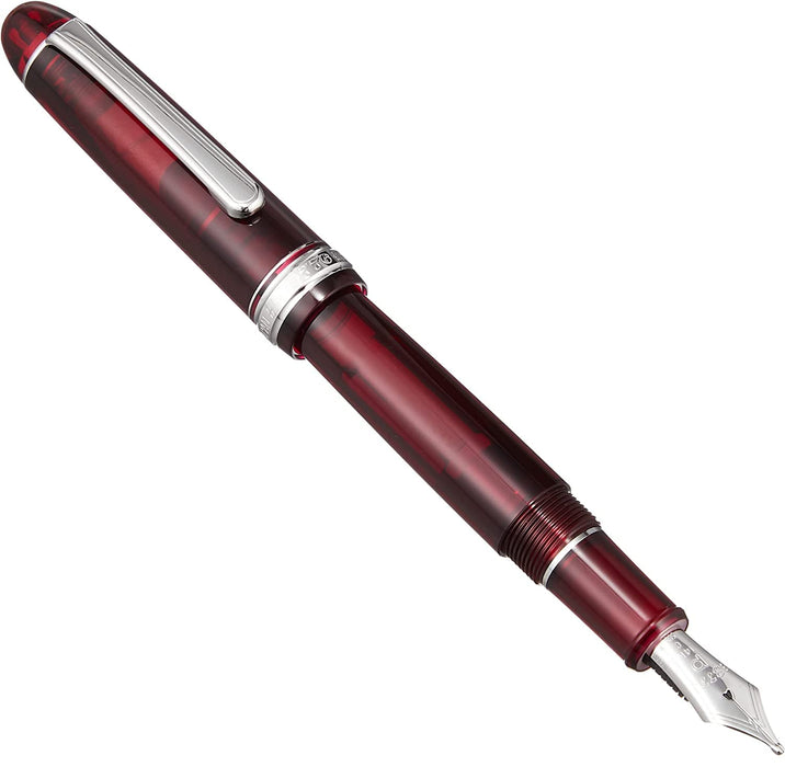 Platinum Pen #3776 Century Soft Fine Point Fountain Pen Rhodium Finish Burgundy with Kanji Love Sticker