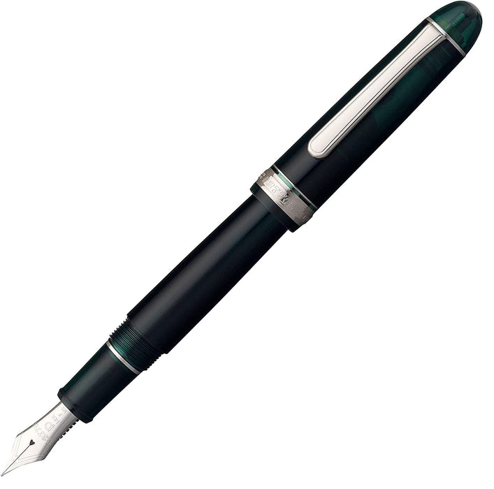 Platinum Pen 3776 Century Extra Fine Fountain Pen Rhodium Finish Laurel Green with Love Sticker