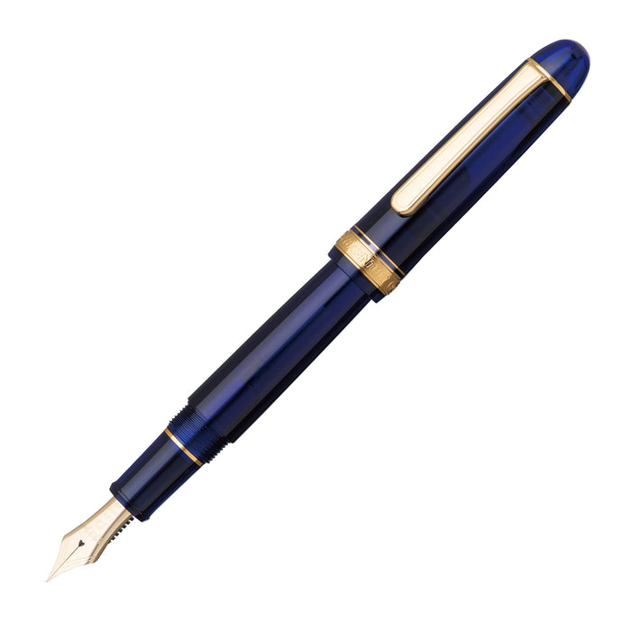 Platinum Fountain Pen #3776 Century Extra Thick Chartres Blue Size 139.5X15.4mm Weight 20.5G