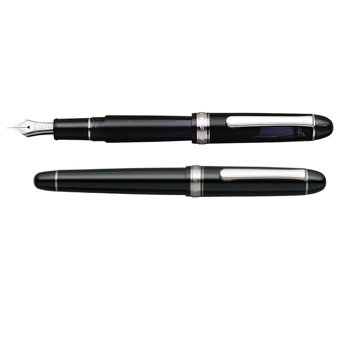 Platinum #3776 Century Black Diamond Ultra Fine Fountain Pen Rhodium Finish